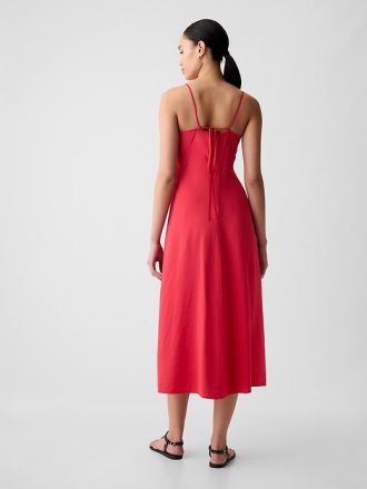 Ruched Slip Midi Dress