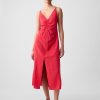 Ruched Slip Midi Dress