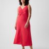 Ruched Slip Midi Dress