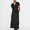Satin Lace-Trim Floral Maxi Dress Satin Lace-Trim Floral Maxi Dress