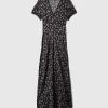 Satin Lace-Trim Floral Maxi Dress Satin Lace-Trim Floral Maxi Dress