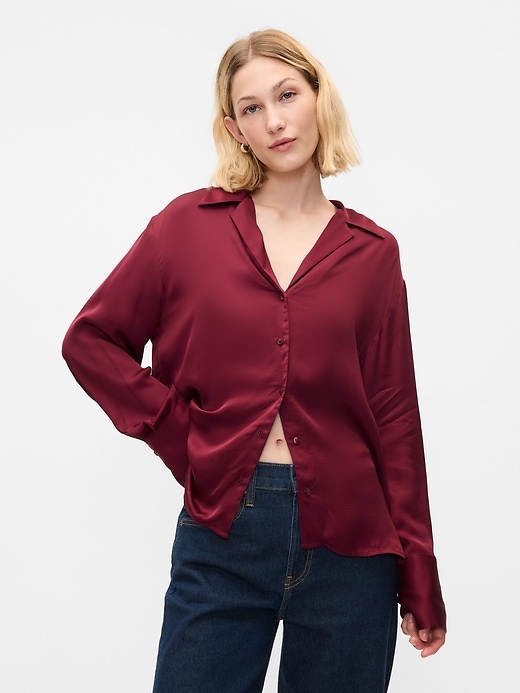 Satin Relaxed Shirt Satin Relaxed Shirt