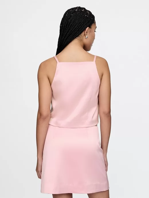 Satin Square-Neck Bow Top Satin Square-Neck Bow Top