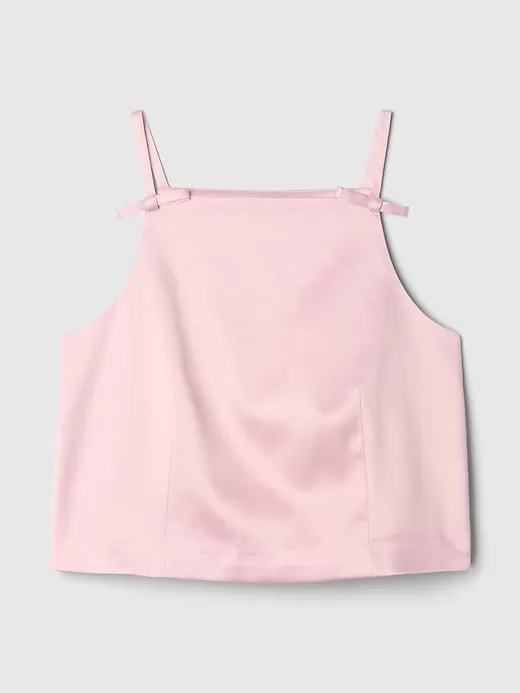 Satin Square-Neck Bow Top Satin Square-Neck Bow Top