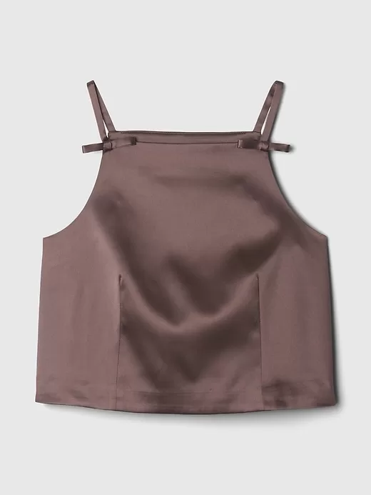 Satin Square-Neck Bow Top Satin Square-Neck Bow Top