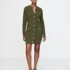 Shaker-Stitch Mini Sweater Dress