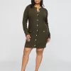 Shaker-Stitch Mini Sweater Dress