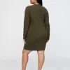 Shaker-Stitch Mini Sweater Dress