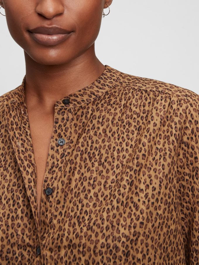 Shirred Popover Shirt