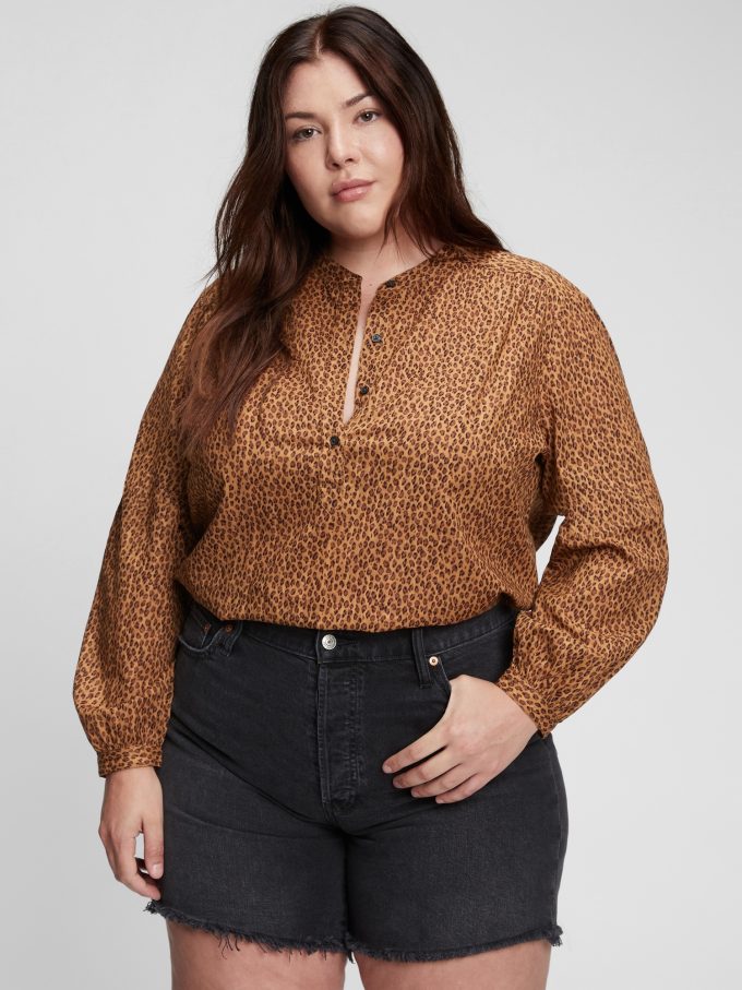 Shirred Popover Shirt