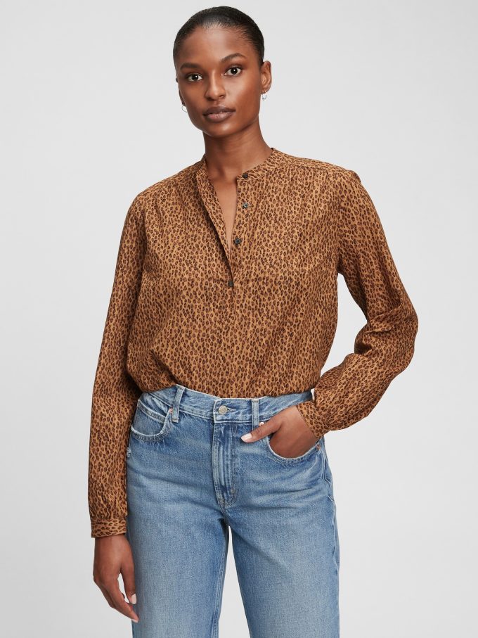 Shirred Popover Shirt