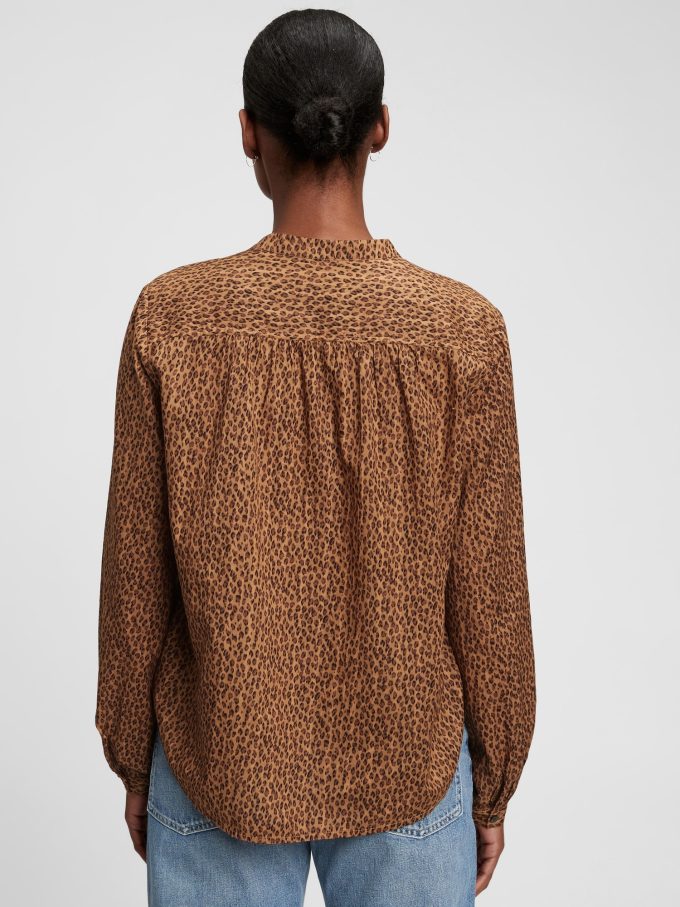 Shirred Popover Shirt