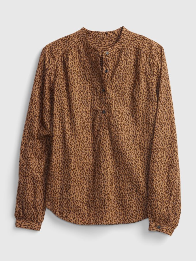 Shirred Popover Shirt