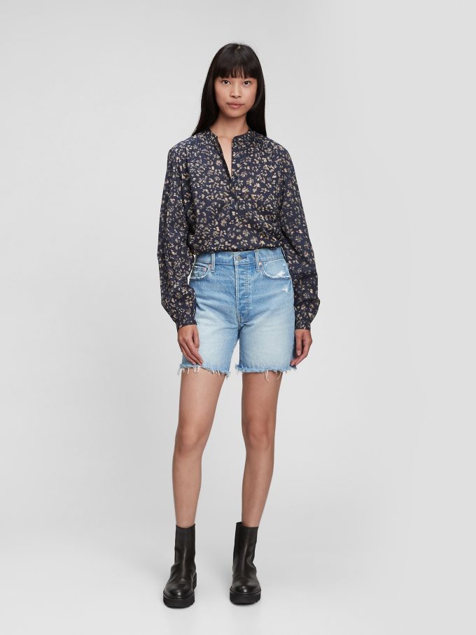 Shirred Popover Shirt