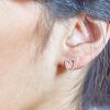 Silver Heart Outline Stud Earrings