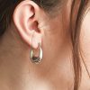 Silver Oval Hoop Earrings