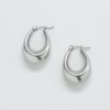 Silver Oval Hoop Earrings