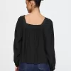 Square-Neck Bow Cropped Top
