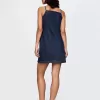 Square-Neck Denim Mini Dress