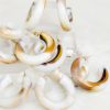 St. Armands Latte Chunky Lucite Hoop Earrings