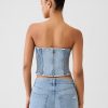 Strapless Denim Cropped Top