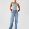 Strapless Denim Cropped Top