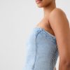 Strapless Denim Cropped Top