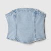 Strapless Denim Cropped Top