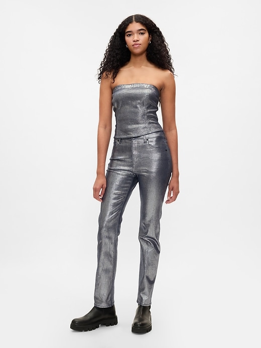 Strapless Foil Corset Top Strapless Foil Corset Top