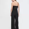Strapless Mixed Media Jumpsuit
