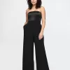 Strapless Mixed Media Jumpsuit