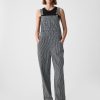 Striped Loose Overalls