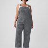 Striped Loose Overalls