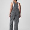 Striped Loose Overalls