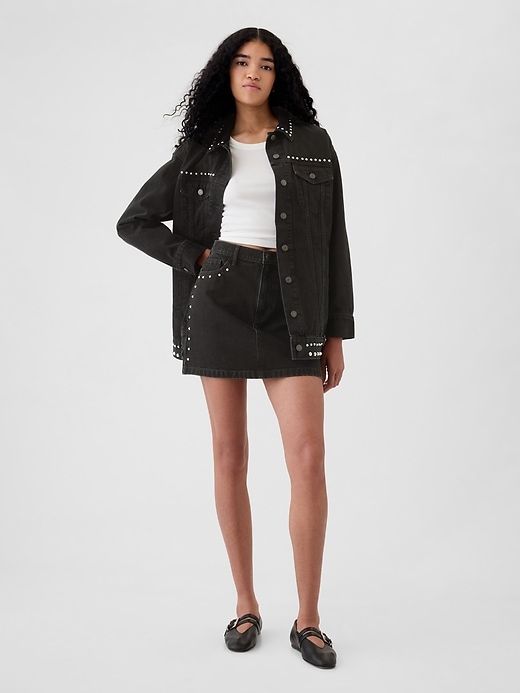 Studded Denim Mini Skirt Studded Denim Mini Skirt