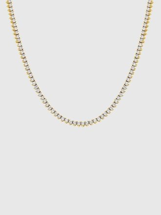 Thin Three Prong Tennis Necklace