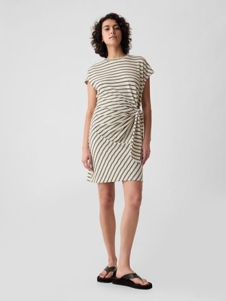 Tie-Knot Mini T-Shirt Dress