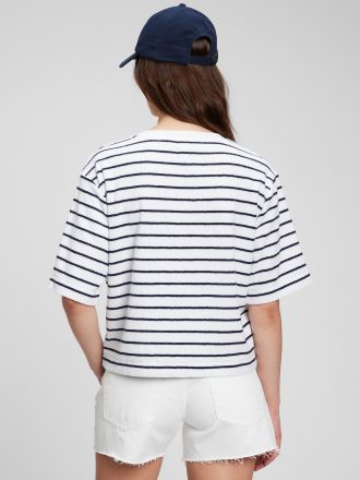 Towel Terry Boxy Cropped T-Shirt