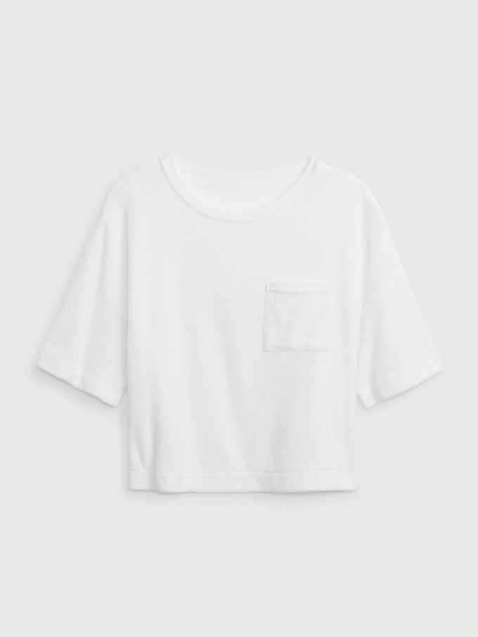 Towel Terry Boxy Cropped T-Shirt