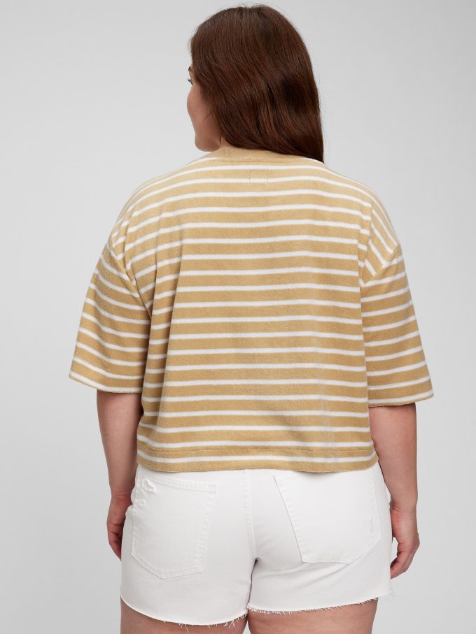 Towel Terry Boxy Cropped T-Shirt