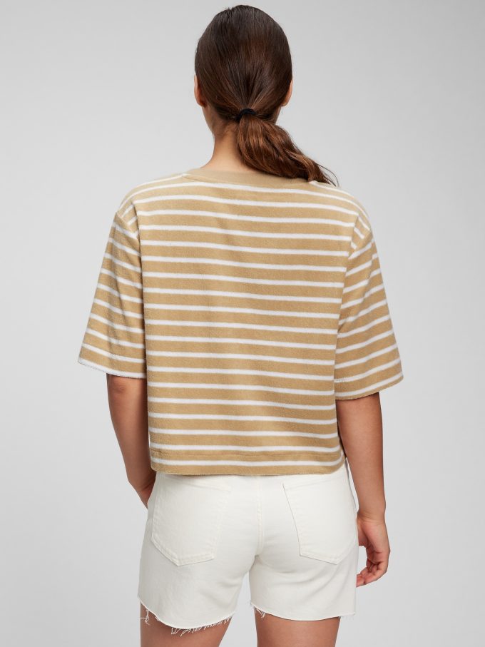 Towel Terry Boxy Cropped T-Shirt