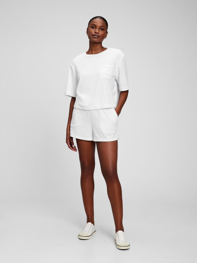 Towel Terry Boxy Cropped T-Shirt