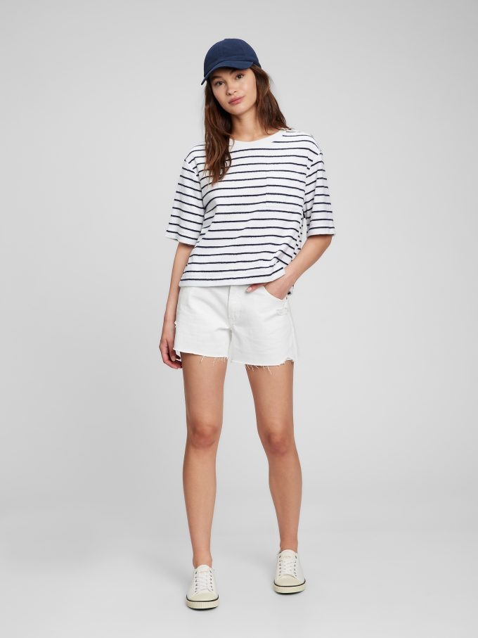 Towel Terry Boxy Cropped T-Shirt