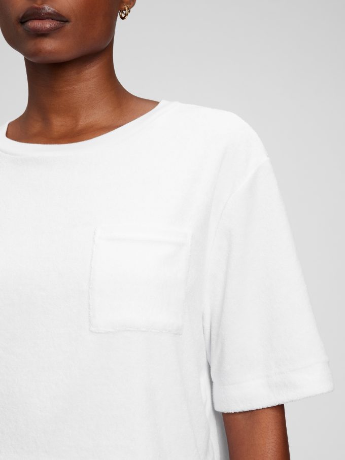 Towel Terry Boxy Cropped T-Shirt