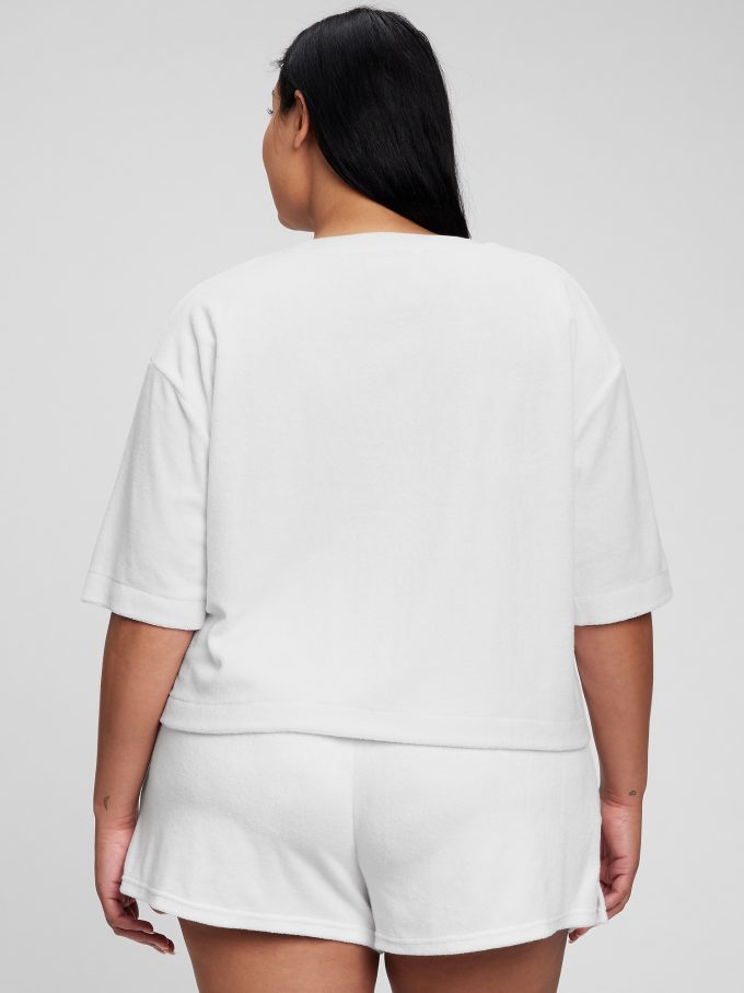 Towel Terry Boxy Cropped T-Shirt