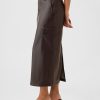 Vegan Leather Cargo Midi Skirt