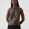 Vegan Leather Shell Tank