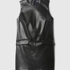Vegan Leather Shift Mini Dress