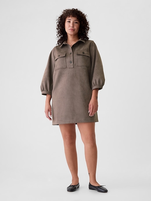 Vegan Suede Shift Mini Dress Vegan Suede Shift Mini Dress