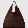 Vegan Suede Slouchy Tote Bag